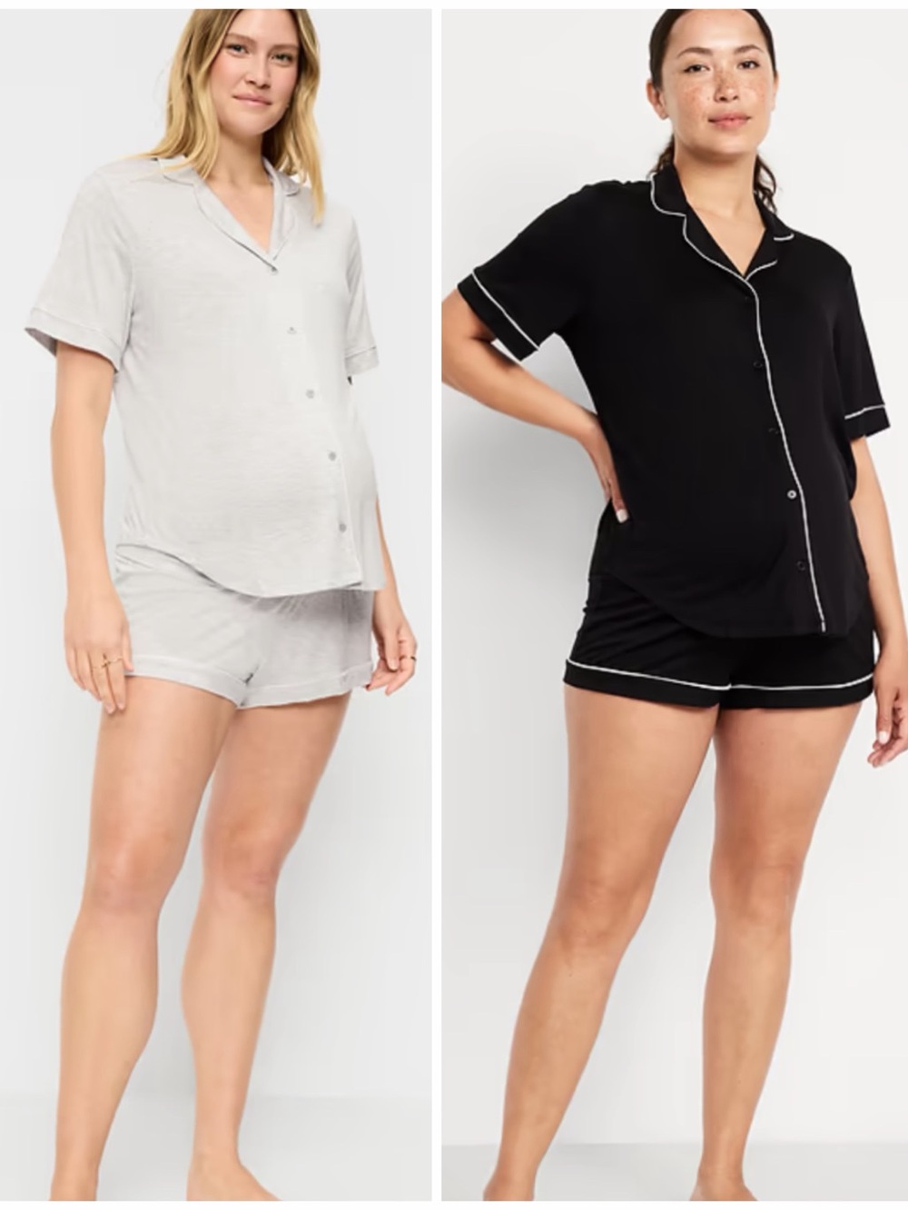 NWT 2 Maternity Old Navy Pjs Pajama Set Black Gray Bundle Small S New Nursing